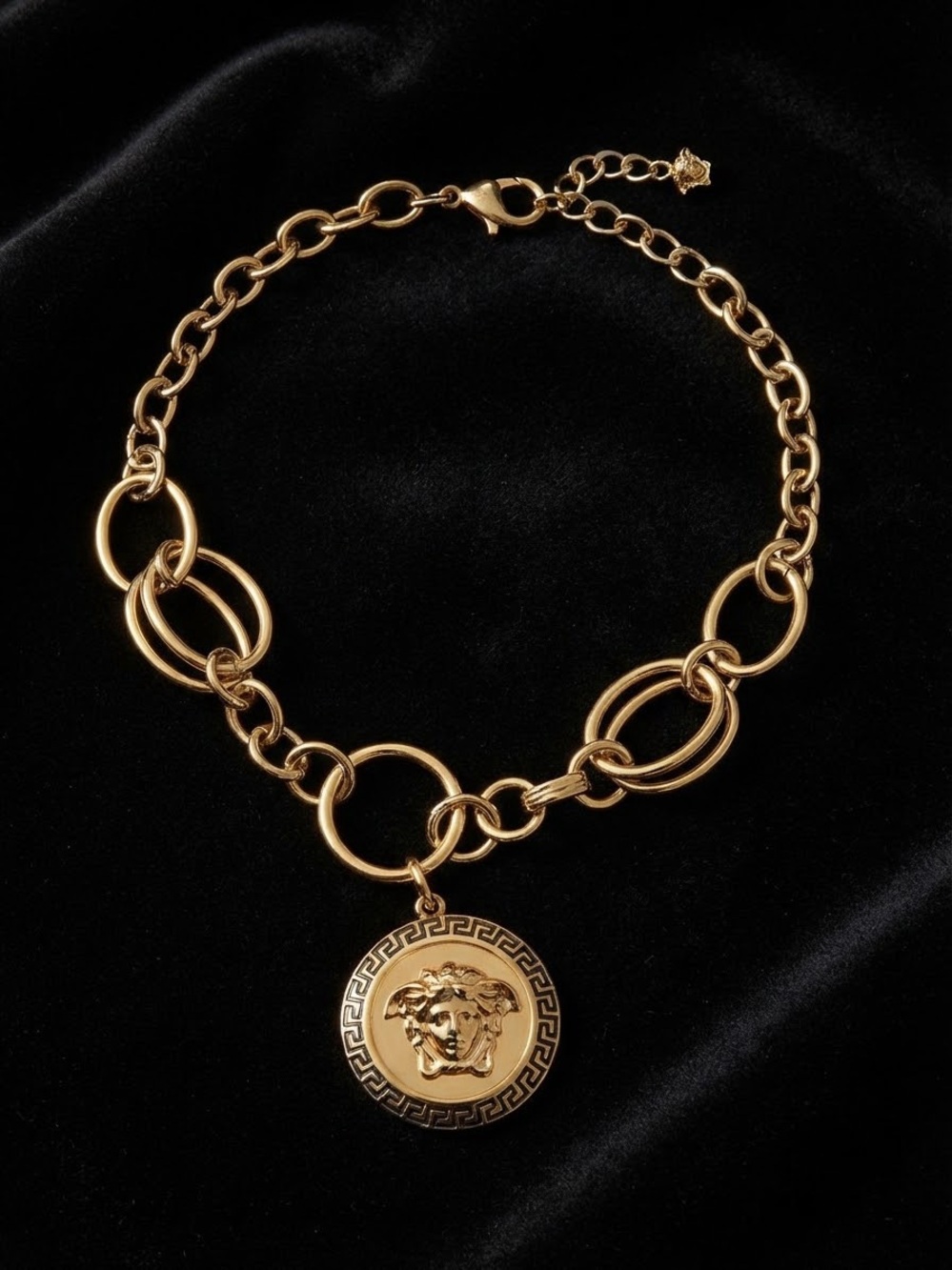 Gold Tone Medallion Link Bracelet